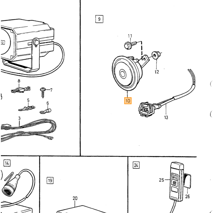 Volvo Stuureenheid  alarm met afstandbediening en stickers sensor alarm 3542744 Volvo 850 Volvo onderdeel nr 3542744