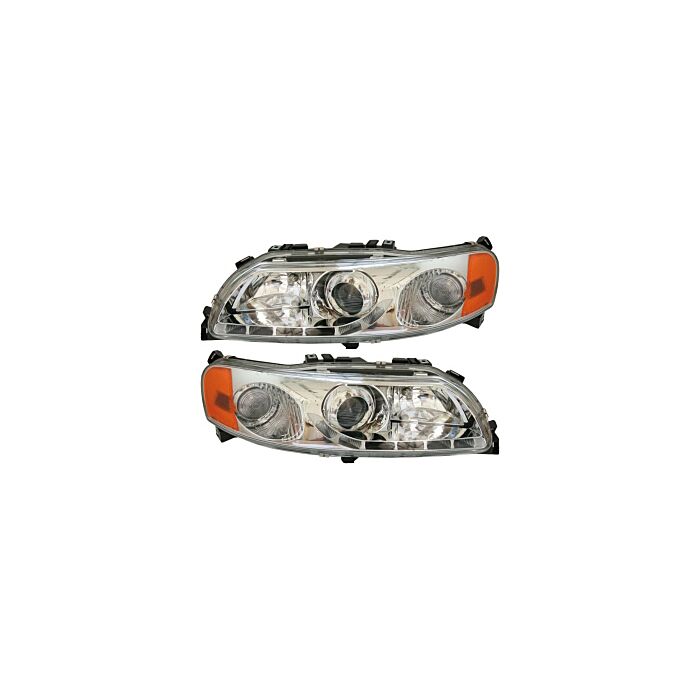 koplamp set  hoek / zij lamp chroom Links en rechts S60 Xc70 V70
