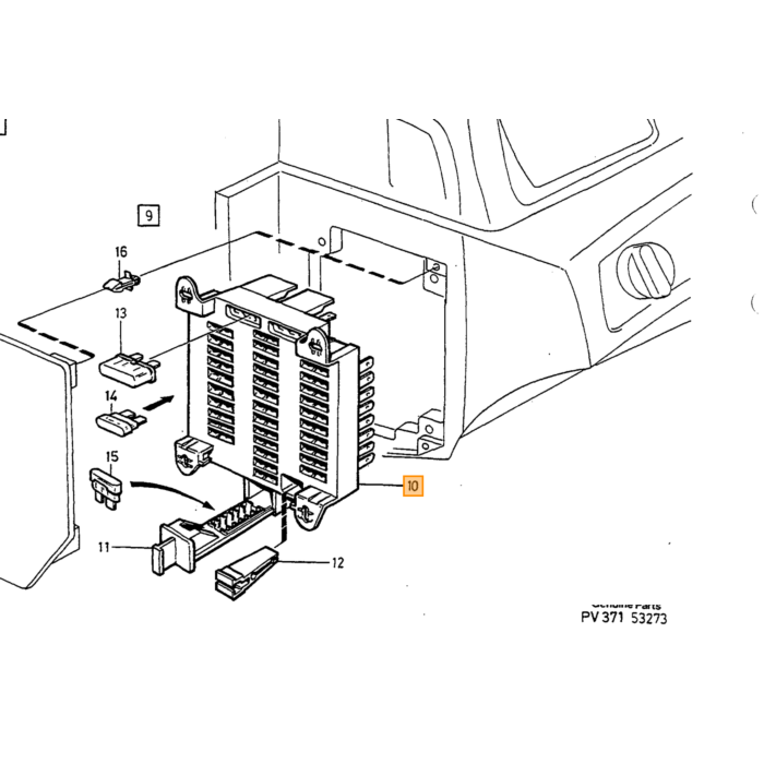 Volvo zekering kast Volvo onderdeel nr 3544540