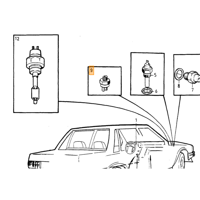 Volvo Rem licht schakelaar AmazonB20+140+164+240+260+740+850+940+S90+V90(679364) Saab 99340-360 240 V70 940 S90 164 850 140 V90 Xc70 Volvo onderdeel nr 3544691