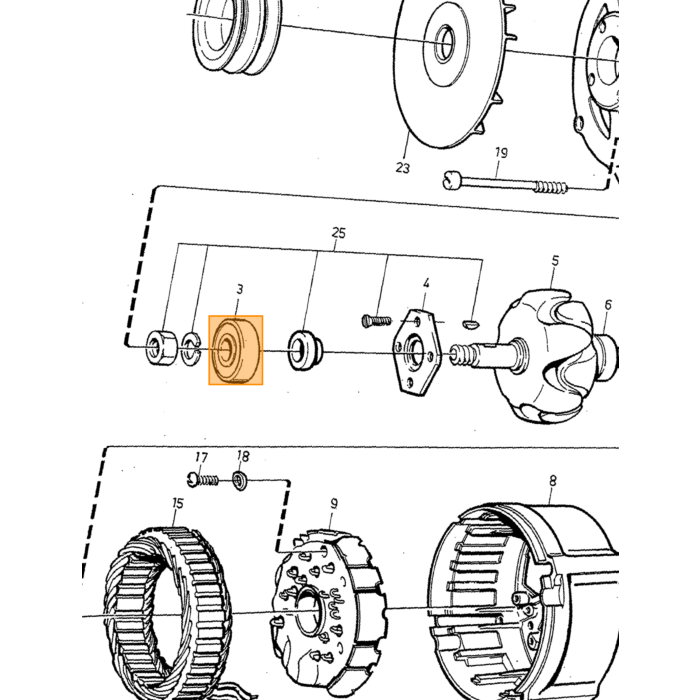 Volvo poelie pulley Volvo onderdeel nr 3544890