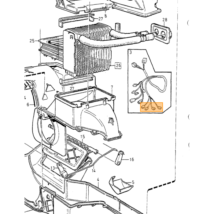 Volvo Afdichtring  radiateur Volvo 850  C70 (-2005)  S70  V70 (-2000)  V70 XC (-2000) Volvo onderdeel nr 3545586
