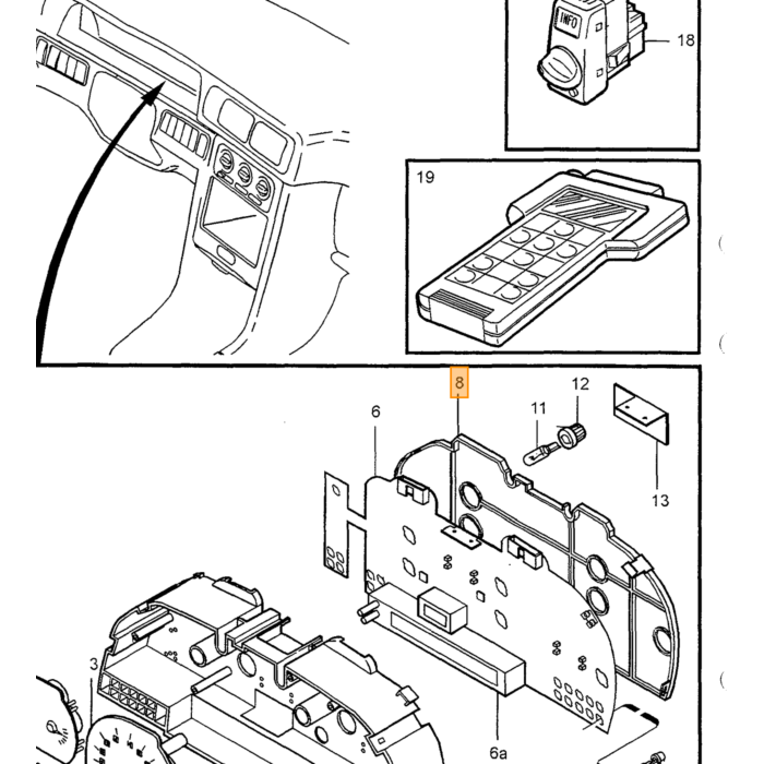 Volvo Oliedruksensor Volvo 240 - 360 - 740 - 760 - 780 - 940 - 960 - S40 - V40 - V50 - S60  - C70 - V70 - S70 - XC70 - XC90 - S80 - S90 - V90 Volvo onderdeel nr 3545696