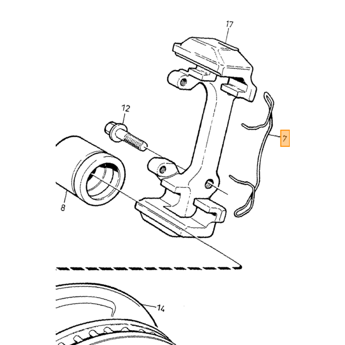 Volvo Remblok montageset voor 850+S70+V70 -2000 veren Volvo onderdeel nr 3546381