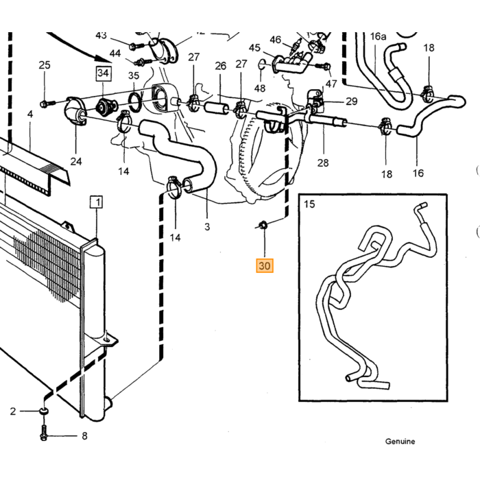 Volvo Aftapkraan Radiateur Volvo 850 - 940 - 960 - S90 - V90 - C70 - S70 - V70 - XC70 - S60 - S80 - XC90 Volvo onderdeel nr 3547226