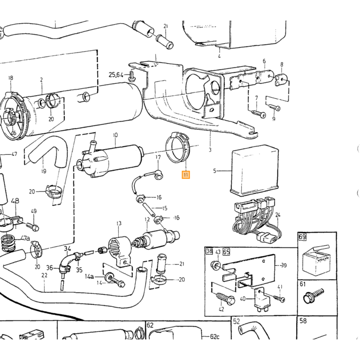 Volvo Waterpomp onafhankelijke auto verwarming Volvo 400  850  900  C70 (-2005)  S70  V70 (-2000)  S90  V90 (-1998) electrisch Volvo onderdeel nr 3714657