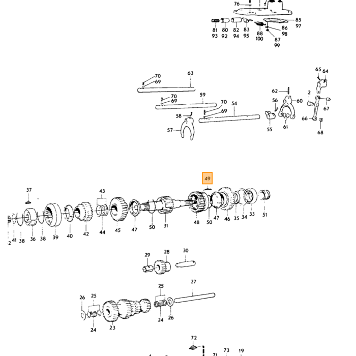 Volvo Versnellingsbak vertragingspal M40+M41 (3 st nodig) achterste 140  145  164  Amazon 121  Amazon 122 S  Amazon 220  P 1800  P 1800 E  P 1800 ES  P 210 Duett  Pv 444  PV 445 DUETT  Pv 544 Volvo onderdeel nr 380141