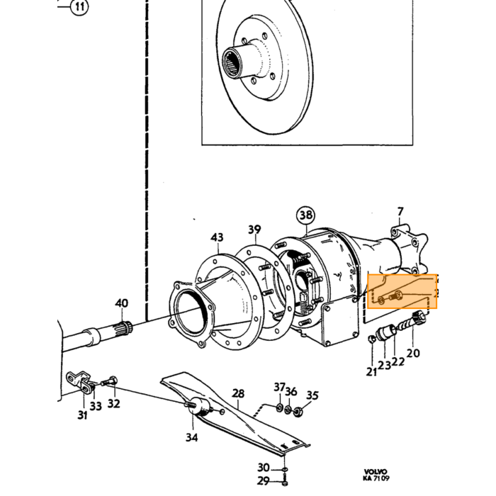 Volvo Versnellings pook kogel vatting (plastic ring) Amazon+140+164+1800E=ES Volvo onderdeel nr 380198