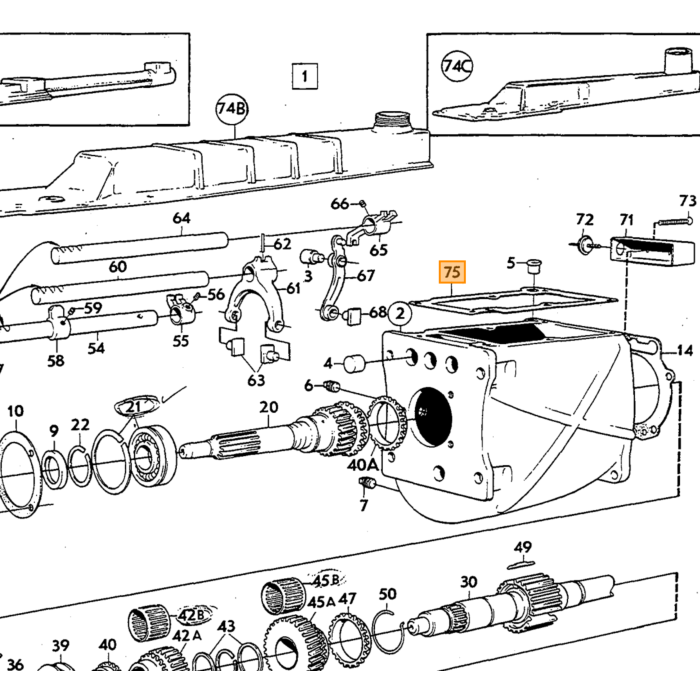 Volvo Pakking versnellingsbak deksel M40+41+M400+M410  Amazon 220  P 1800  P 1800 E  P 1800 ES  Pv 544 Volvo onderdeel nr 381107