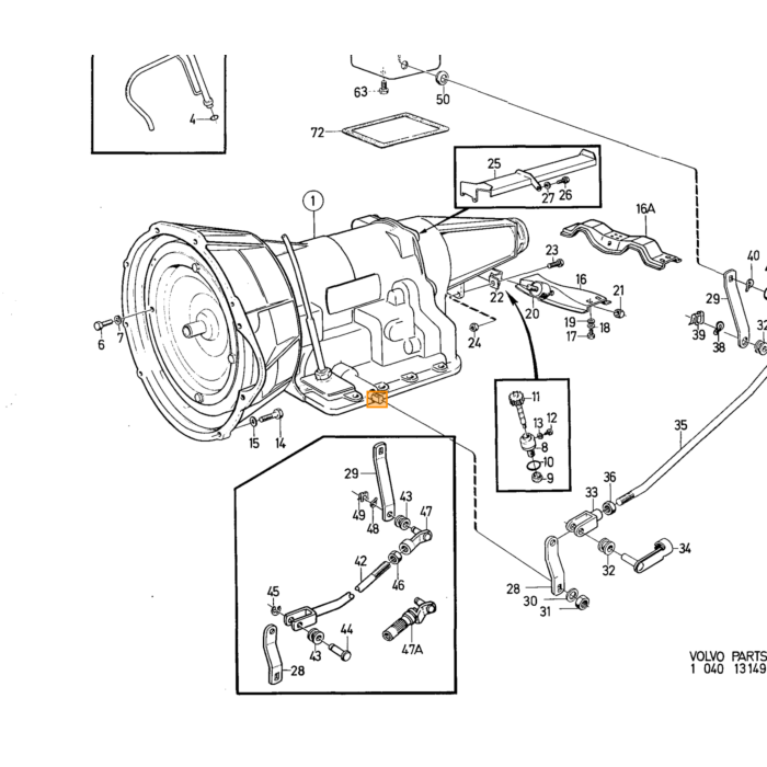 Volvo Nylon plastic automaat BW35+BW55 140+164+240 inw 12mm uitw 15mm Volvo onderdeel nr 381710