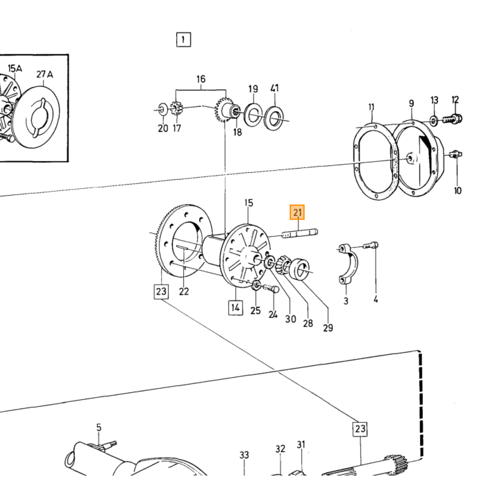 Volvo As differentieel Dana 30 Amazon 140+164+740+940 1966-1993 10 bouts  Volvo onderdeel nr 384201