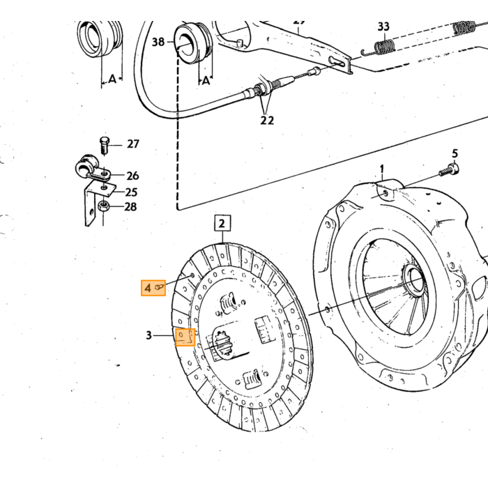 Volvo Flens versnellingsbak en aandrijfas fijne splines P1800+140+164+240+ ass 44.5mm Volvo onderdeel nr 384281