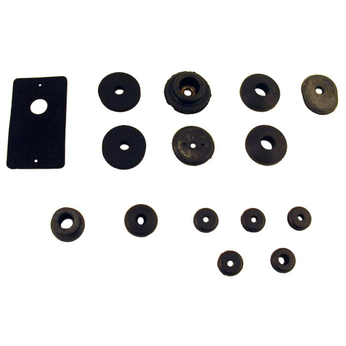 Volvo Rubber doorvoer schutbord PV444+P445 -1956 complete set Volvo onderdeel nr 395100