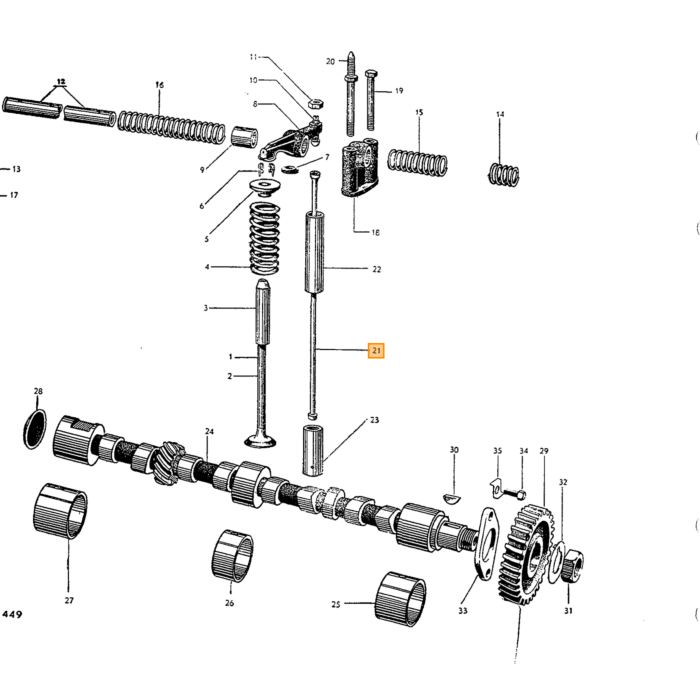 Volvo Klepstoter stang B4B motor\n 109.485+ alle B16 gebruikt  21cm Volvo onderdeel nr 403689