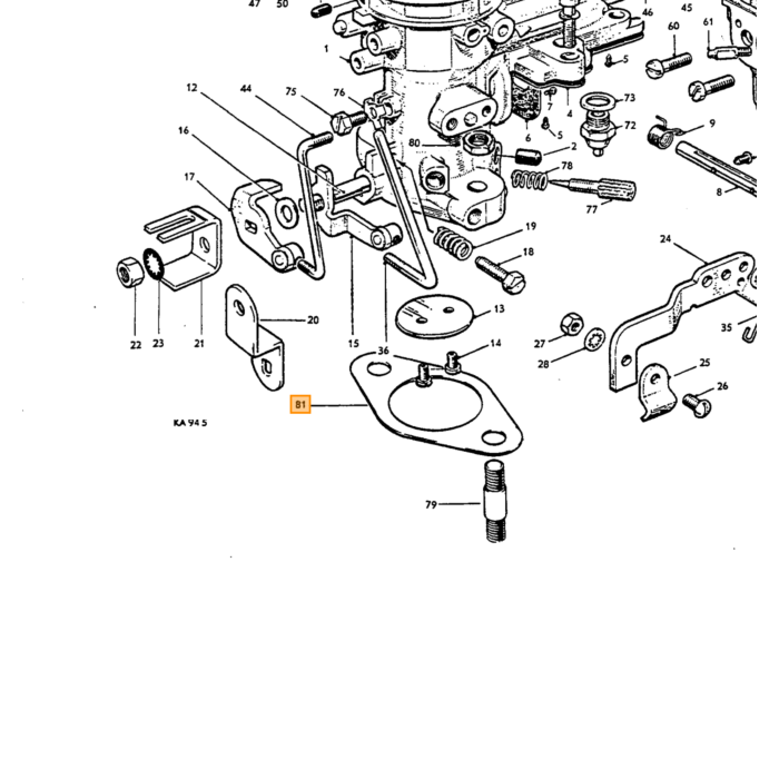 Volvo Pakking carburateur Zenith 34VN+36VN tussen carburateur en spruitstuk(418549) Volvo onderdeel nr 403882