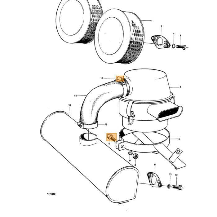 Volvo Pakking tussen Carburateur en Luchtfilter SU H4 Amazon - PV544  PV444 B16B Volvo onderdeel nr 403919