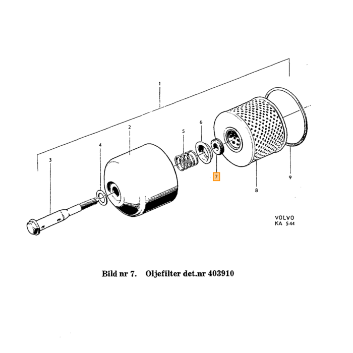 Volvo Oliefilter B16 PV444+PV544+445+210+Duett+Amazon origineel Volvo Volvo onderdeel nr 403984