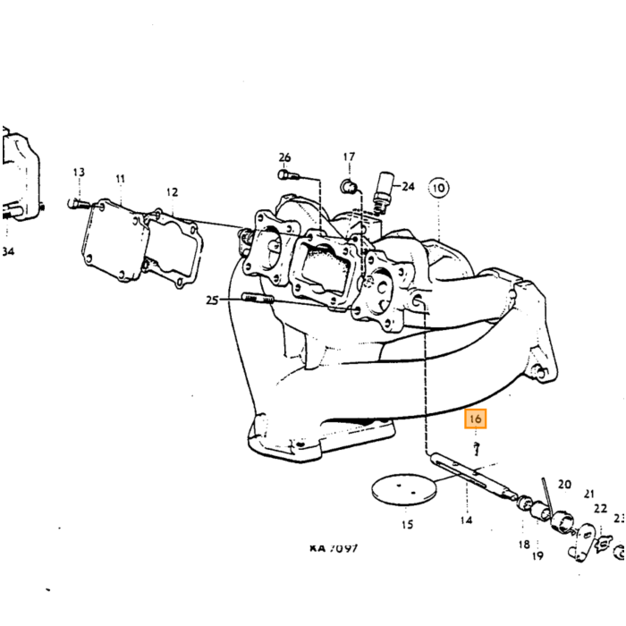 Volvo Poelie pulleydubbel krukas Volvo PV544+Duett+Amazon+140+P1800+ P1800ES voor 2 V snaren B18 B20 niet meer leverbaar Volvo onderdeel nr 418254DUB