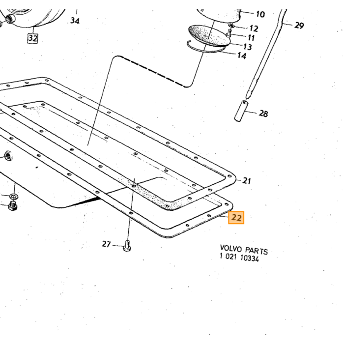 Volvo Carter pan Oil sump pan B18+B20 For Volvo carter  Volvo onderdeel nr 418260