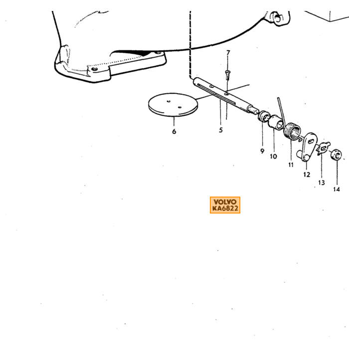 Volvo Lager tuimelaar as B18+B20 +B30 140  145  164  Amazon 1 P1800 P1800E P1800ES P210 Duett  PV 544 Volvo onderdeel nr 418297