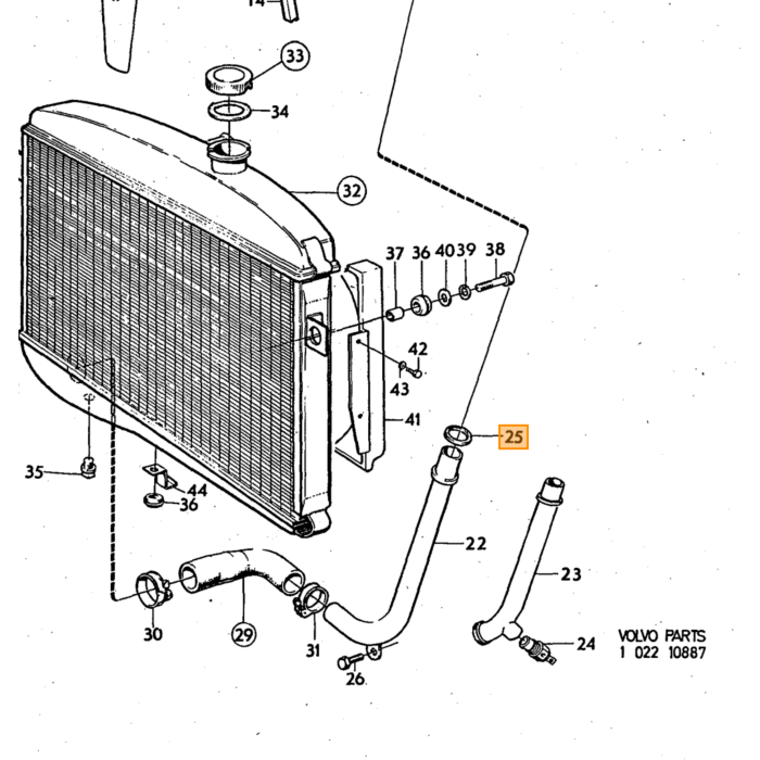 Volvo Rubber ring waterpomp--radiateur slang 27.9mm B18+B20 Volvo onderdeel nr 418326