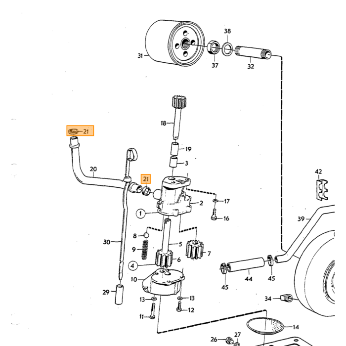 Volvo Rubber ring oliepomp B18+B20+B30+B19+b21+b23+b230 Volvo onderdeel nr 418360
