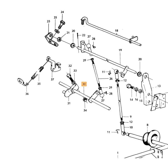 Volvo Gasstang voor SU carburateurs PV544+Duett+Amazon+P1800 B18B+B18D niet direct op voorraad - neem contact op met de klantenservice Volvo onderdeel nr 418449