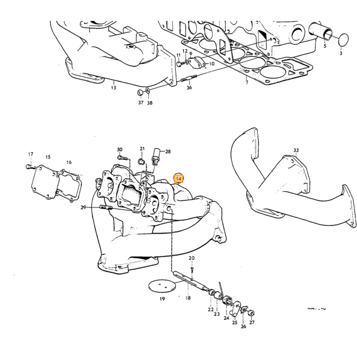 Volvo Spruitstuk in- uitlaat B20B gebruikt  Amazon+P1800+140 Volvo onderdeel nr 419561