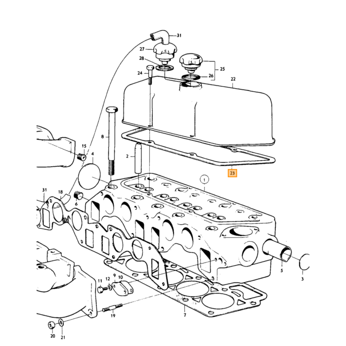 Volvo Klepdekselpakking B18+B20 voor Aluminium klepdeksel 418862ALU Volvo onderdeel nr 419678ALU 