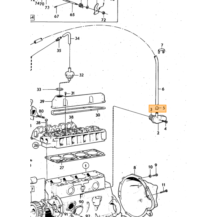 Volvo Nippel carterventilatie op spruitstuk B20+B30 2mm Amazon 121  Amazon 122 S  C202  C303 Volvo onderdeel nr 460082