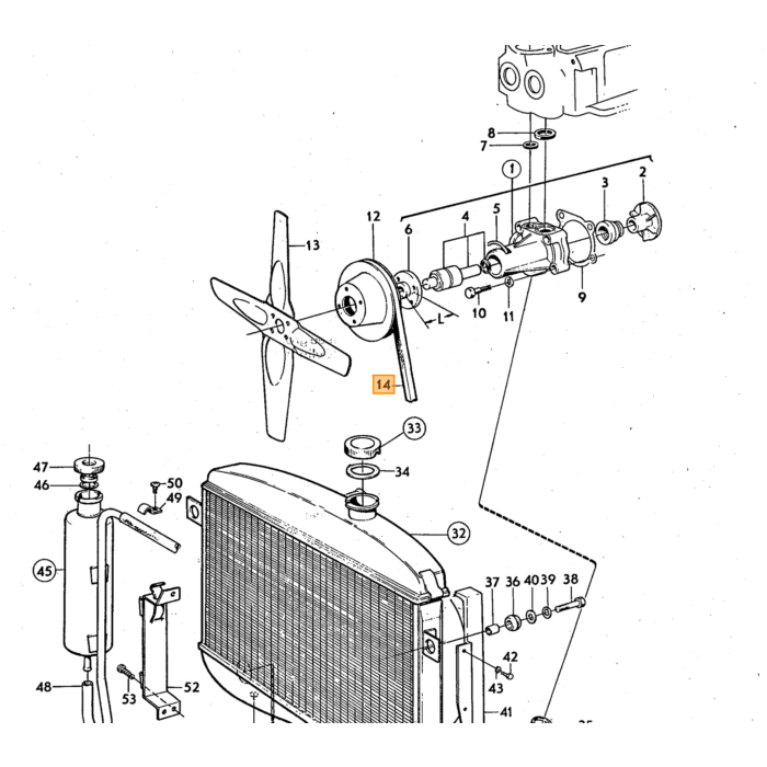 Volvo V snaar riem Dynamo140 Amazon B20 wisselstr Volvo onderdeel nr 460481
