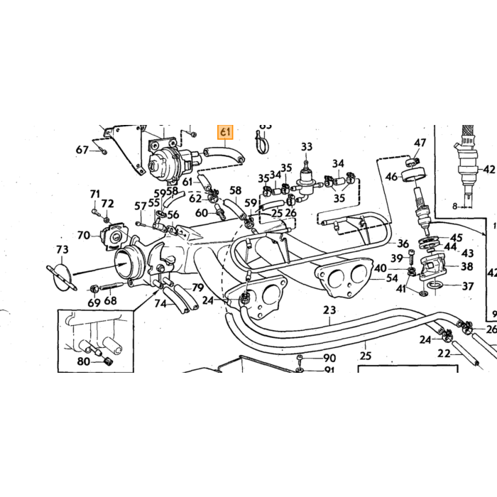 Volvo Injectie luchtdruk regelaar sensor B20E+B30E RUIL 0 280 100 054  Volvo onderdeel nr 460866