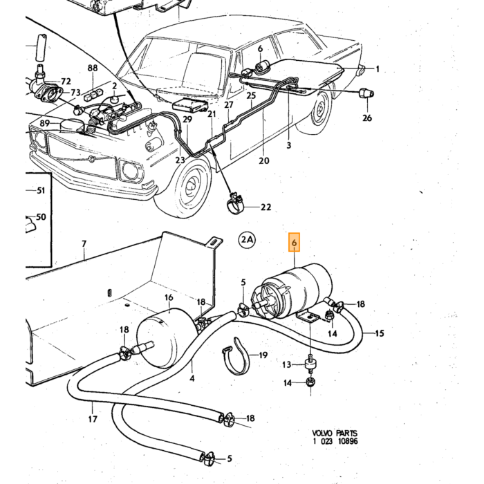 Volvo Benzinepomp brandstofpomp P1800E+P1800ES +140+164 B20E+B30E+F electrisch 241723  0 580 464 007   Volvo onderdeel nr 460900