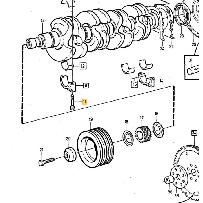 Volvo Distributieriem spanrol B19+B21+B23+B230+B200 740 340-360 940 240 760 Volvo onderdeel nr 463633