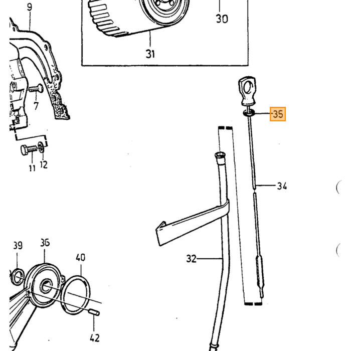 Volvo peilstok Volvo onderdeel nr 464809