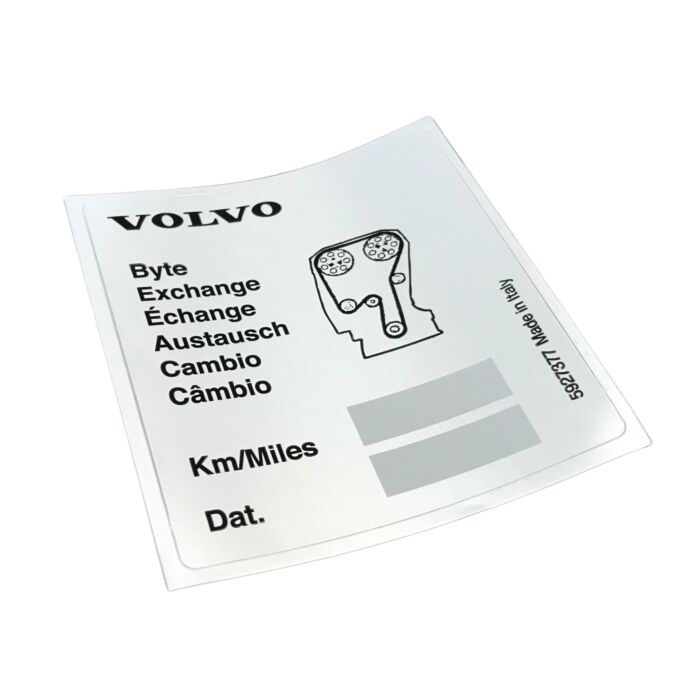 Volvo Label Distributieriem vervangen Volvo sticker (1014) Volvo onderdeel nr 5927377