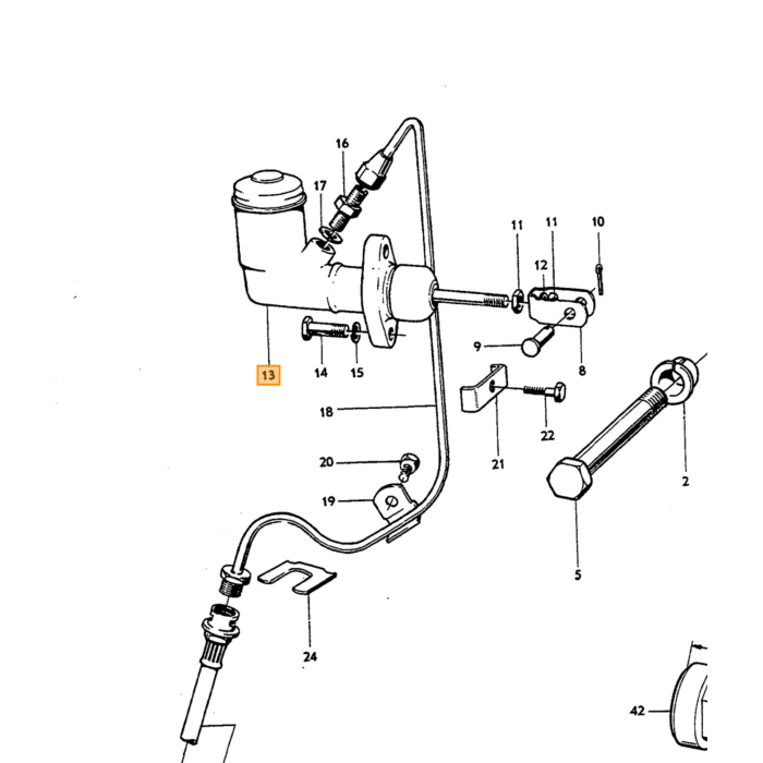 Volvo Koppeling hoofdcilinder Amazon+P1800 Volvo onderdeel nr 653094