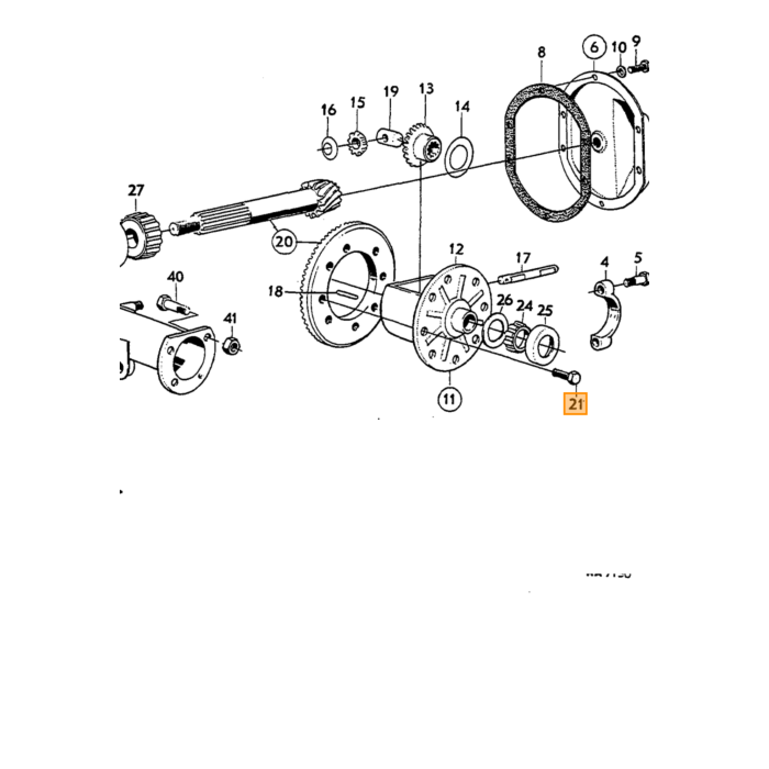 Volvo Veer achter Amazon 2 deurs ch-216.949 4 deurs ch-225.049  P1800ES CH 3054+ 373mm hoog Volvo onderdeel nr 653163