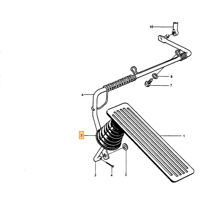 Volvo Rubber doorvoer gasstang P1800 harmonica rubber Volvo onderdeel nr 653218