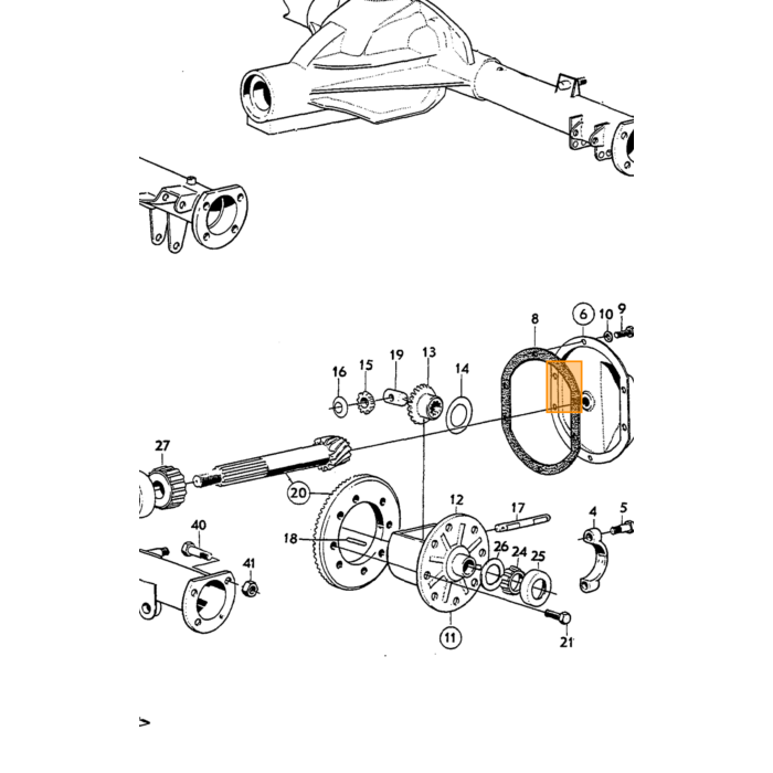 Volvo Draagarm achteras Amazon+P1800 -1967 Links (platte stang) Volvo onderdeel nr 653442