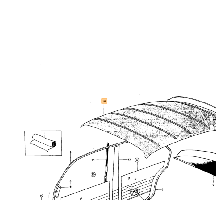 Volvo Karton bekleding bevestiging strip profiel zijpaneel Amazon rechts voor Volvo onderdeel nr 654543