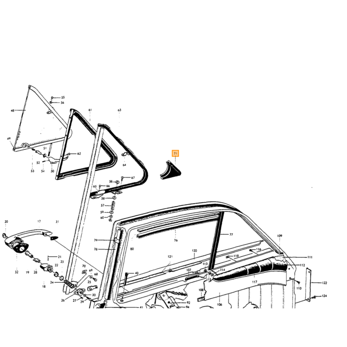 Volvo Rubber driehoek ventilatie ruit Amazon Volvo onderdeel nr 654562