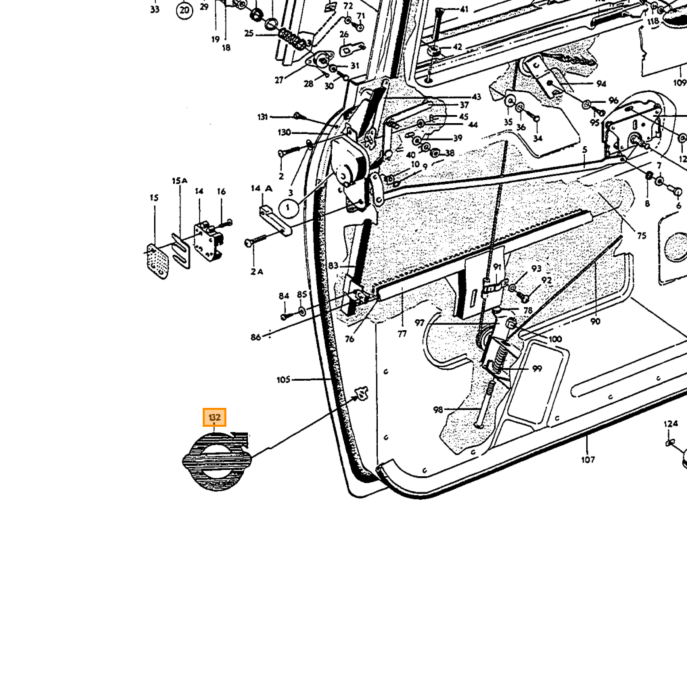Volvo Portier ruit Amazon 2 deurs helder (E keur) Volvo onderdeel nr 655179