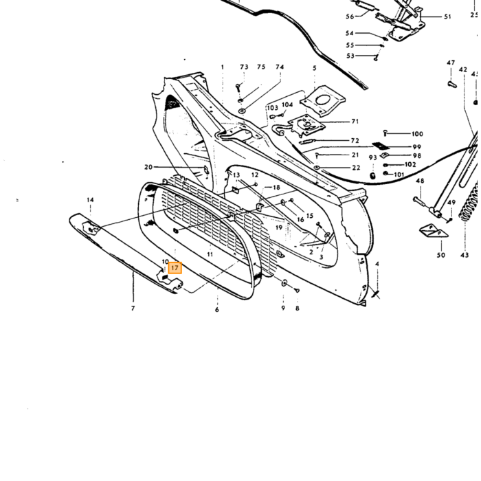Volvo Spatlap steun Amazon Linksachter  Volvo onderdeel nr 655598