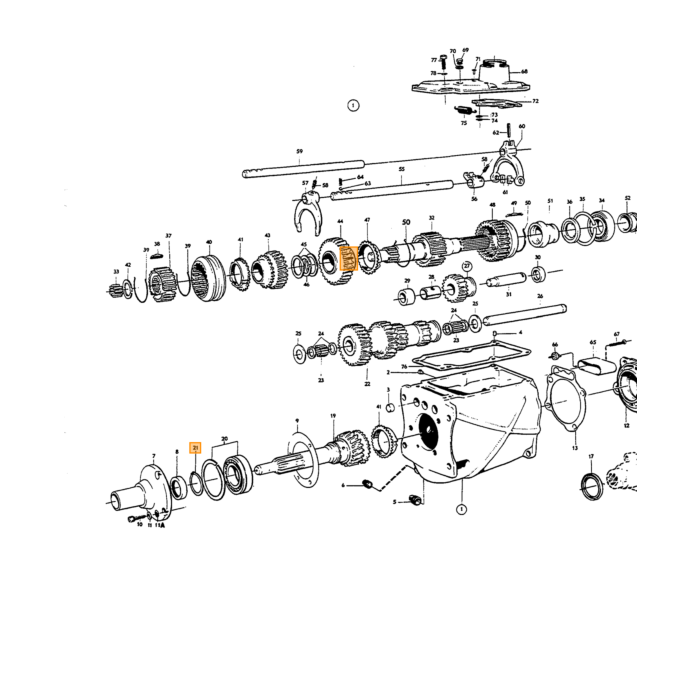 Volvo Versnellingsbak afstandring M4+M40+M41 diam 34 85 140  145  164  Amazon 121  Amazon 122 S  Amazon 220  P 1800  P 1800 E  P 1800 ES  P 210 Duett  Pv 444  PV 445 DUETT  Pv 544 Volvo onderdeel nr 656551