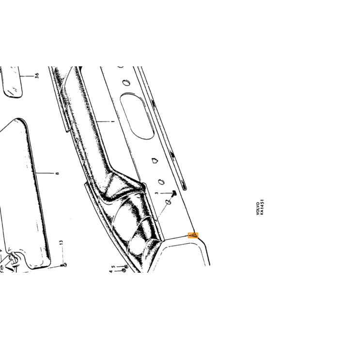 Volvo Sierlijst Amazon portier 4 deurs achterportier linksen rechts + kombi Volvo onderdeel nr 657266