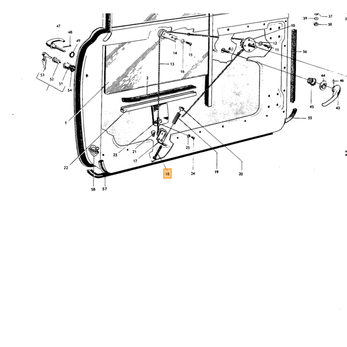 Volvo Rubber scharnier P210 Duett achterdeur onderste scharnier Volvo onderdeel nr 658073