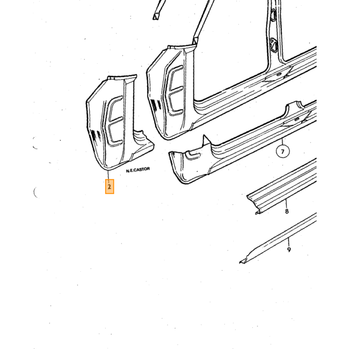 Volvo Popnagel voor klem sierlijst 192458 (26 stuks nodig voor 1 auto) Volvo onderdeel nr 659654