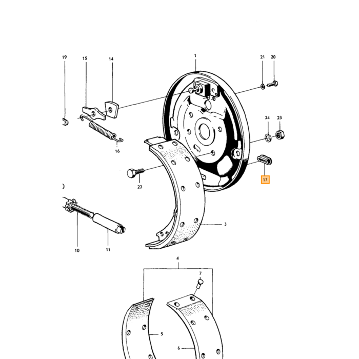 Volvo Rubber plug remsteller PV + Amazon trommelrem uitvoering achterin de rem ankerplaat afdekdop Volvo onderdeel nr 659672