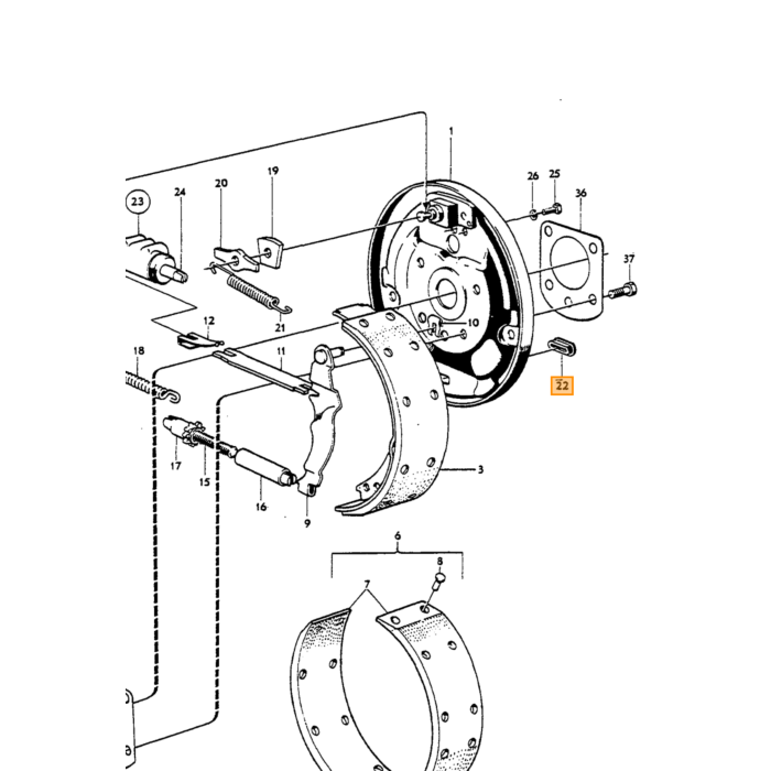 Volvo Rubber plug remsteller PV + Amazon trommelrem uitvoering achterin de rem ankerplaat afdekdop Volvo onderdeel nr 659672